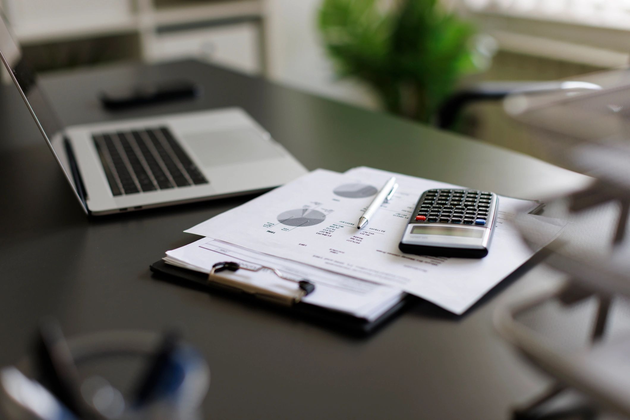 Financial documents on a desk